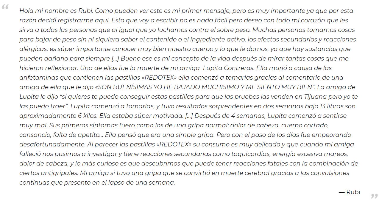 redotext testimonios Rubi